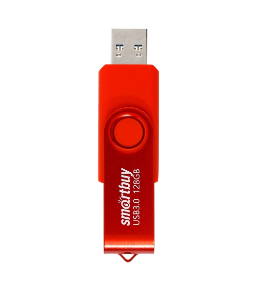 Флешка USB SmartBuy Twist Red (SB128Gb3TWR), 128Gb, USB 3.0, R/W 90/40, красный