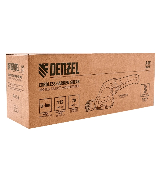 Ножницы-кусторез аккумуляторные Denzel G411 с акк. 3,6В Li-Ion 1,5 А·ч