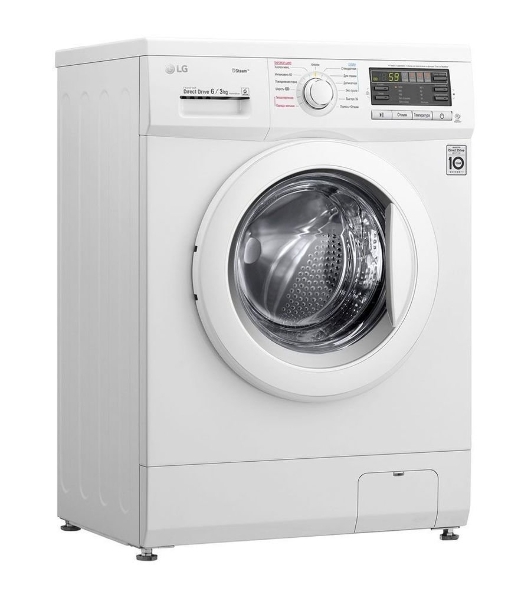 Стиральная машина LG F1296HDS1 белый, загрузка фронтальная 7 кг, 1200 об/мин., класс: А