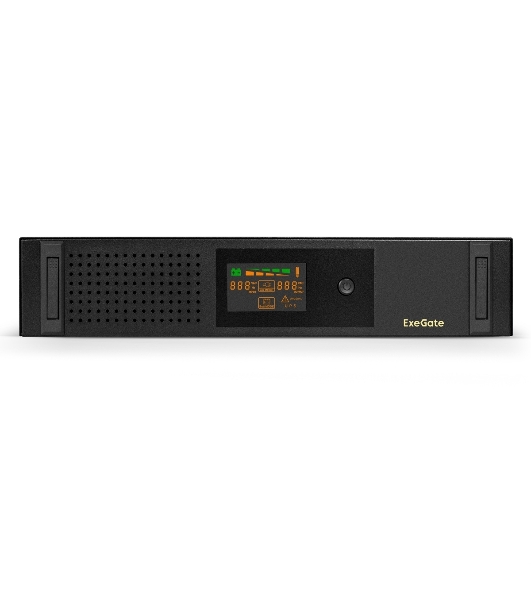Источник бесперебойного питания ExeGate ServerRM UNL-800.LCD.AVR.2SH.3C13.USB.2U 800VA/480W, Color LCD, AVR, 2*Schuko+3*C13, USB, 2U, установка в стойку, черный