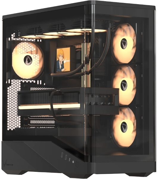 Компьютерный корпус Formula V Line Crystal U9 PA Black, ATX, TYPE-C*1, USB3.0*2, Curved Glass, SIDE 3x PERFORMANCE ARGB, REAR 1x PERFORMANCE ARGB