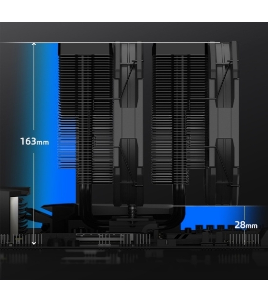 Устройство охлаждения(кулер) ID-Cooling Frozn A720 черный 140мм алюминий+медь 2000rpm 33.5db 4-pin 300W 163мм