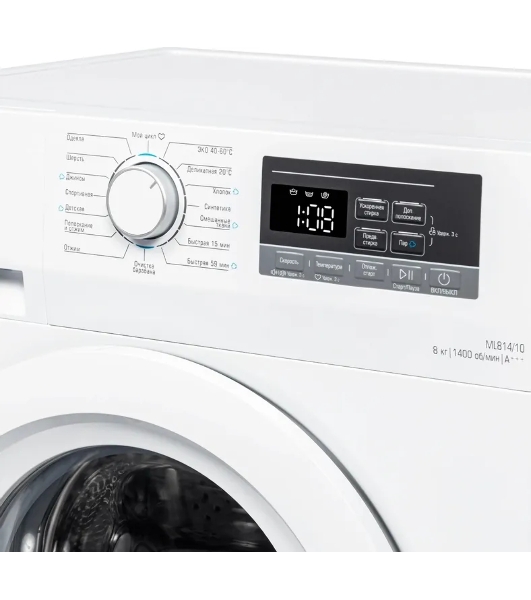 Стиральная машина Бирюса WM-ML814/10 белый, загрузка фронтальная 8 кг, 1400 об/мин, класс A+++