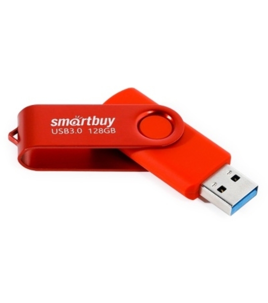Флешка USB SmartBuy Twist Red (SB128Gb3TWR), 128Gb, USB 3.0, R/W 90/40, красный