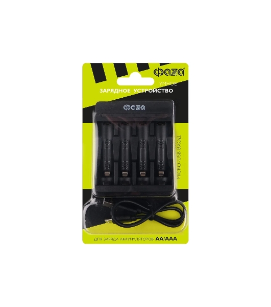 Устройство зарядное B-95USB Ni-Cd/Ni-MH (4хAA/4хAAA/1х9В) индикатор зарядки питание от USB кабель MicroUSB-USB в комплекте ФАZА 5038899