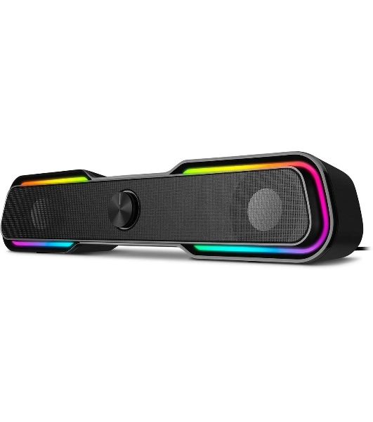 Акустическая система SVEN 450 2.0 (2x5W, Bluetooth, RGb-подсветка) черная