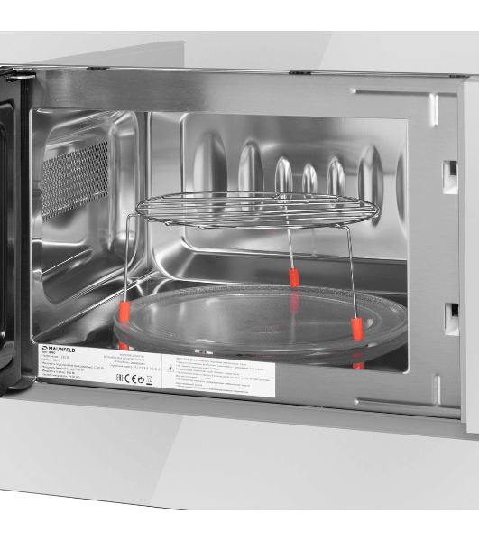 Микроволновая печь встраиваемая Maunfeld JBMO820GW01 белый, 20 л, 1080 Вт, переключатели - сенсор/поворотный механизм