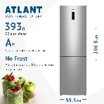 Холодильник Atlant ХМ-4626-181-NL серебристый двухкамерный 254/94л морозилка снизу, No Frost, фото11
