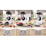 Мясорубка электрическая Bosch MFWS609W белый/черный, 2100 Вт, 3.5 кг/мин, реверс, насадки - 4, фото4