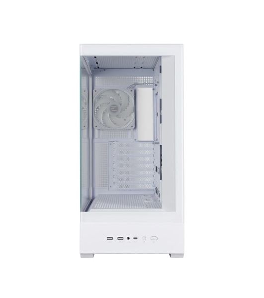 Компьютерный корпус ZALMAN P40 DS, ATX, белый, WINDOW, 9.1-inch LCD screen, 2xCombo(2.5” or 3.5”), 1x2.5”, 1xUSB TYPE-C, 2xUSB 3.0, SIDE 3x120мм ARGb, REAR 1x120мм ARGb