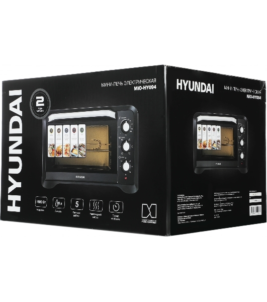 Мини-печь Hyundai MIO-HY094 35 л, 1600 Вт, черный