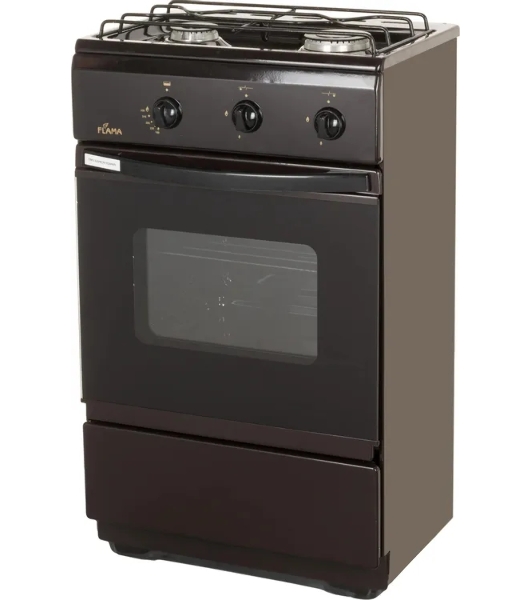 Плита газовая Flama CG 3202 B коричневый, конфорок 2 шт, духовка 30 л, 50 см x 85 см x 35 см