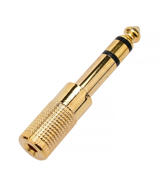 Аудио переходник Cablexpert A-63M-35F, Jack6.3(M) на Jack3.5(F) стерео, золотой, пакет