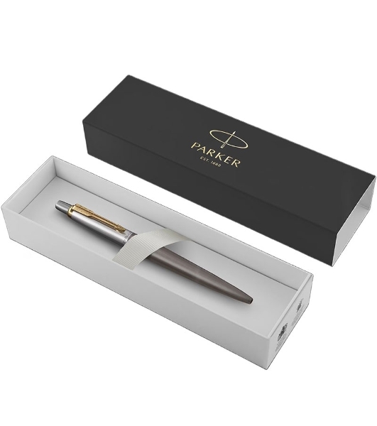 Ручка шариковая Parker Jotter Grey Core GT (2213723) M, синие чернила, подарочная коробка