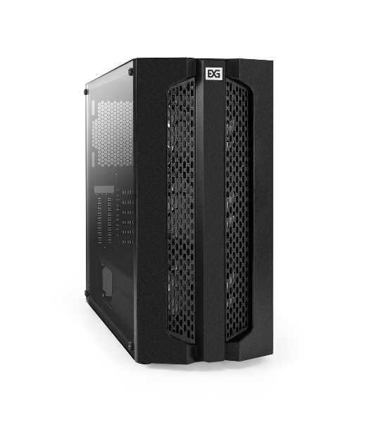 Компьютерный корпус Miditower ExeGate EVO-9205 (ATX, без БП, с окном, 1*USB+1*USB 3.0, аудио, 3 вент. 12см с RGb подсветкой)