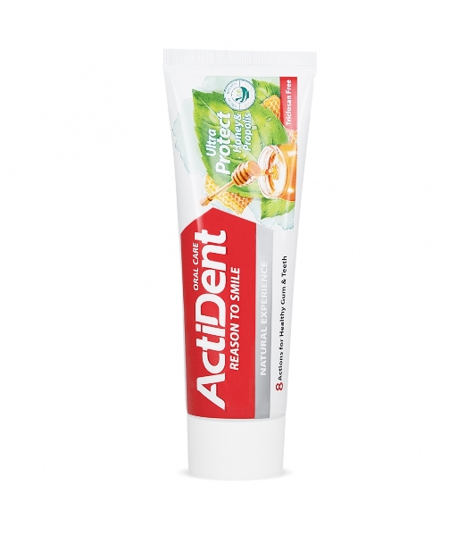Зубная паста Active ACTIDENT Мед и Прополис Ultra Protect, без парабенов, 100 г (512901004)
