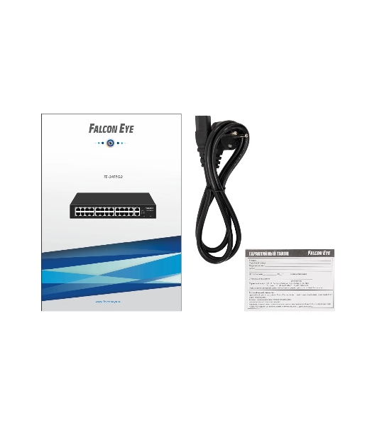 Коммутатор Falcon Eye FE-24FPG2, 24×100 Мбит/с PoE + 2×1 Гбит/с, неуправляемый