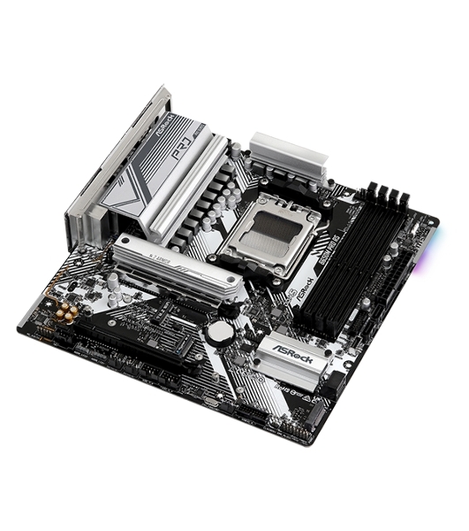 Материнская плата ASRock B650M PRO RS, AM5, AMD B650, 4xDDR5, 4xSATA, 3xM.2, 1xPCIe 4.0 x16, 1xPCIe 3.0 x4, 1xDP, 1xHDMI, 1x2.5Gb LAN, 1xUSB-C 10Gbps, 1xUSB-A 10Gbps, 2xUSB-A 5Gbps, 4xUSB-A 2.0, 3x3.5 мм, 7.1, mATX