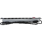 Блок силовых розеток Cabeus, Shuko х 8, вход IEC 320 C14, для шкафов, шнур 2 м, 50х490х50 мм (ВхШхГ), 10А, выключатель, черный, фото5