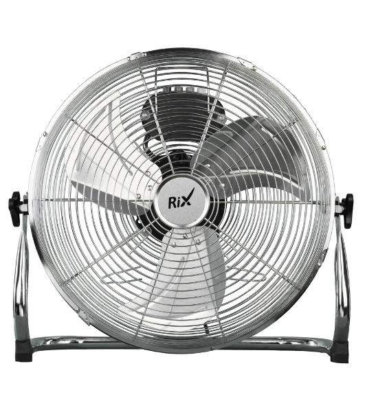 Вентилятор Rix NPSF-8000W хром, напольный, 90 Вт, 3 скорости, 41 см, металлический