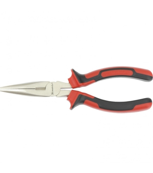 Длинногубцы Matrix NICKEL 17166 180 мм, прямые никелированные, двухкомпонентные рукоятки
