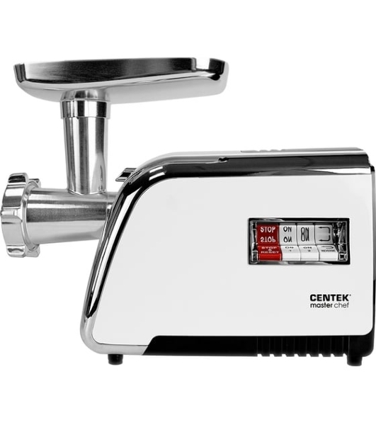 Мясорубка электрическая Centek CT-1602 Juice белый, 2000 Вт, 2.0 кг/мин, реверс, защита от перегрузки, металлический лоток, насадки - 5