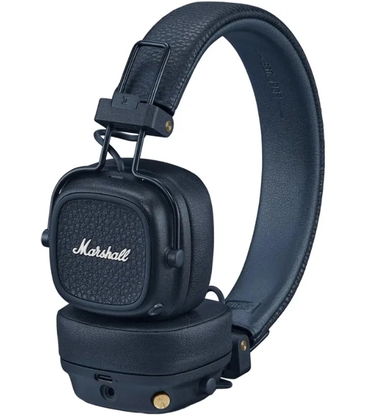 Беспроводные/проводные наушники Marshall Major V синий, накладные, Bluetooth + проводной, беспроводная зарядка, до 100 ч