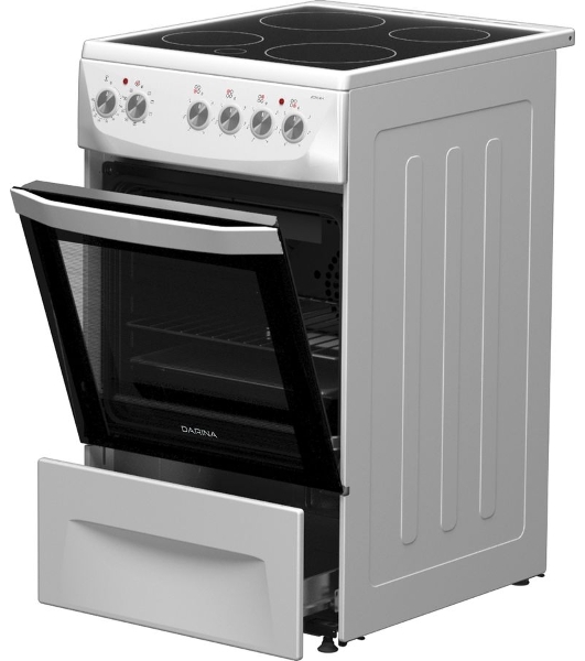 Плита электрическая Darina 1D5 EC 241 614 W белый/черный, конфорок 4 шт, духовка 50 л, 50 см x 85 см x 60 см