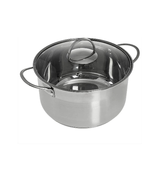 Кастрюля WEBBER BE-349/2 4,8 л, 22 см, из нержавеющей стали со стеклянной крышкой