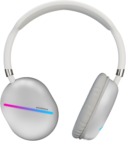 Беспроводные/проводные наушники Soundmax SM-HP2200B белый, накладные, Bluetooth + проводной, до 6 ч