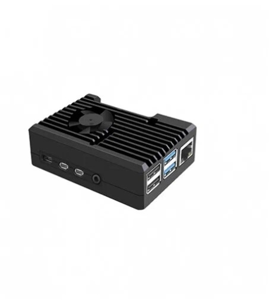Корпус Qumo Aluminum case with black fan, Raspberry Pi 4, black(RS022)