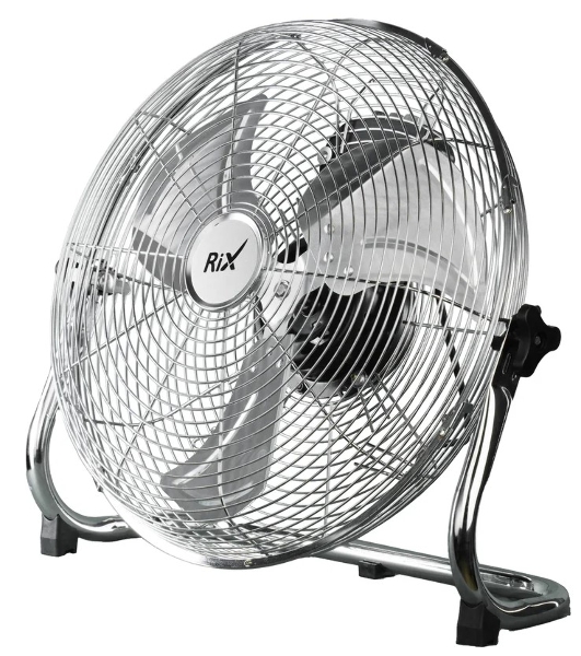 Вентилятор Rix NPSF-8000W хром, напольный, 90 Вт, 3 скорости, 41 см, металлический