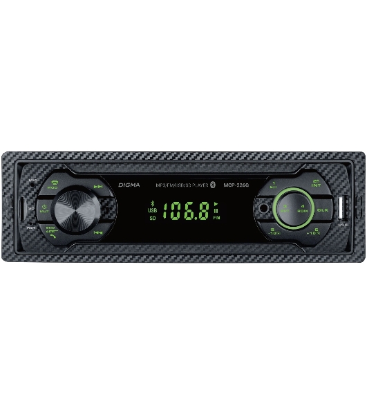 Автомагнитола Digma MCP-226G, 1 DIN, USB Type-A, AUX