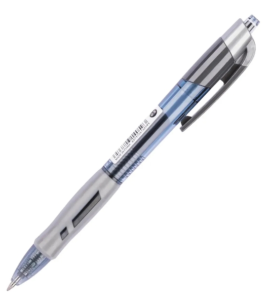 Ручка гелевая автоматическая Deli Arris EG08-BK прозрачный/серый, d=0.5мм, черные чернила, резиновая манжета
