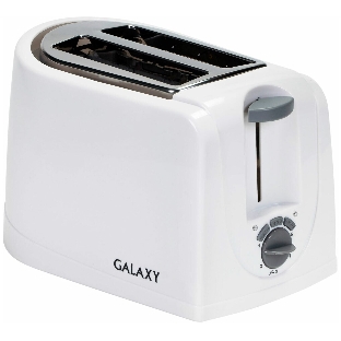 Тостер Galaxy GL 2906 белый, 850 Вт, 2 слота