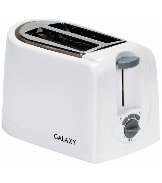 Тостер Galaxy GL 2906 белый, 850 Вт, 2 слота