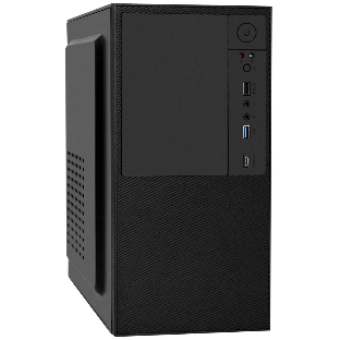 Компьютерный корпус Minitower ExeGate BAA-308UC-UNS450 (mATX, БП UNS450 с вент. 12см, 1хUSB/1хUSB 3.0/1хTypeC, HD Audio, черный)