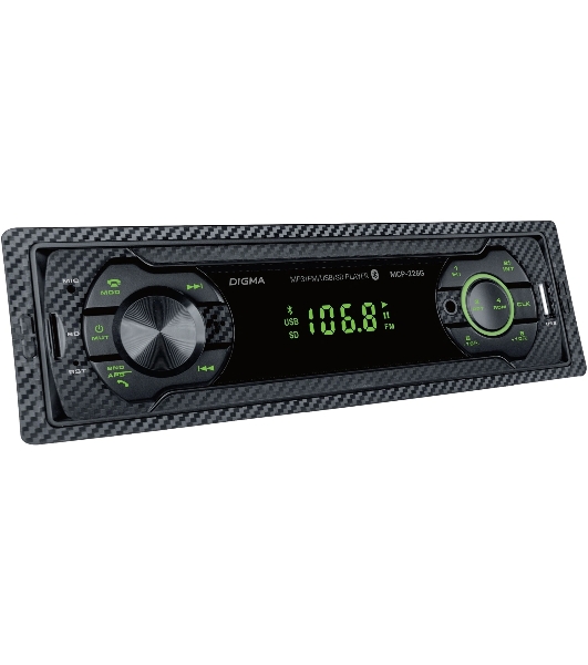 Автомагнитола Digma MCP-226G, 1 DIN, USB Type-A, AUX
