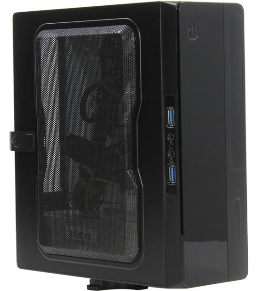 Компьютерный корпус Powerman EQ101BK slim ATX 200W Black 6117857 (8см Fan, 2* USB 3.0, Audio, PM-200ATX-PRO APFC)