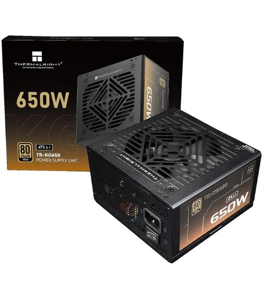 Блок питания Thermalright, 650W 80+ Gold (ATX, 3.1, Full modular, 1x24(20+4)pin, 2xCPU 8(4+4)pin, 2xPCIe*2 8(6+2)pin, 3xSATA3, 2xMOLEX4pin, Active, 120x120мм, 150x140x86mm, APFC, OVP, UVP, SCP, OCP, OTP, OPP, black)