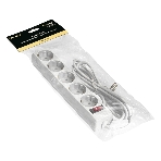 Удлинитель ExeGate EC-5-5W (EX279359RUS), белый, 5 м, евровилка с заземлением, 5 евророзеток с заземлением, 2200 Вт, фото2