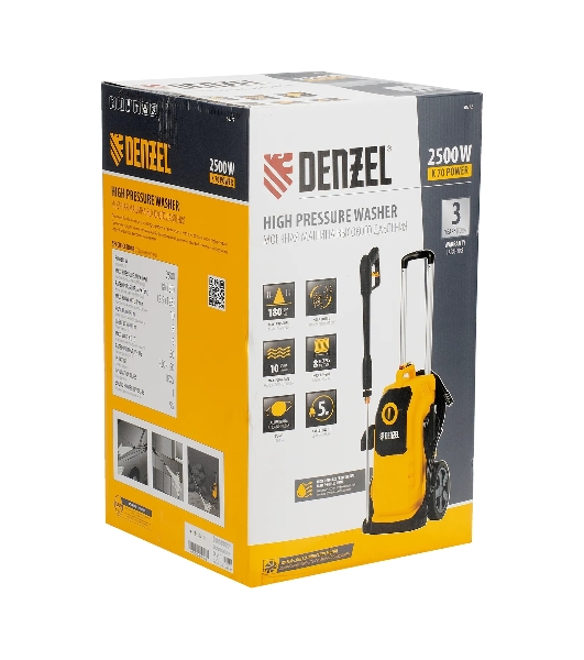 Мойка высокого давления Denzel K 70 Power, 2500 Вт, 180 бар, 600 л/ч, асинх. двиг.
