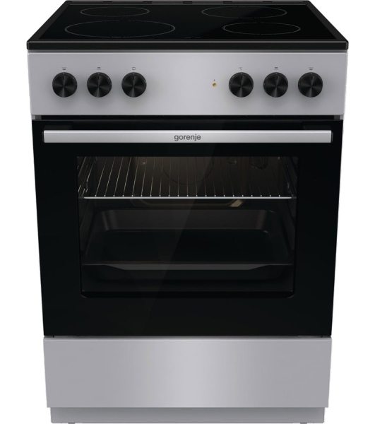 Плита электрическая Gorenje GEC6A11SG серый, конфорок 4 электрических, духовка 65 л, 60 см x 85 см x 60 см