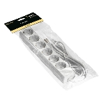 Удлинитель ExeGate ECE-6-5W (EX285836RUS), белый, 5 м, евровилка с заземлением, 6 евророзеток с заземлением, 2200 Вт, фото2