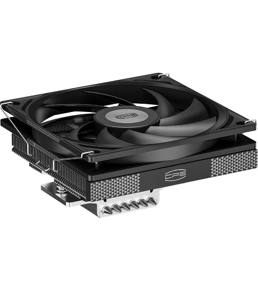 Кулер для процессора PCCooler RC600-67 (125W, 4-pin PWM, 67.5mm, Al, 4x6mm, 1x120мм, 62.5CFM, 32.5dBA, 2300RPM, S: 1851/1700/1200/115X, AM5/AM4, черный)
