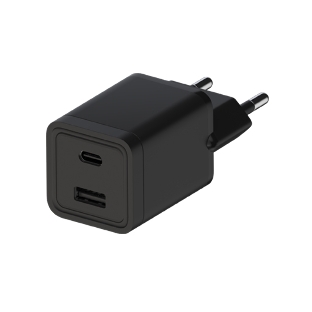 Сетевое зарядное устройство Maxvi A304 Type-C\USB 3A 15W, черный