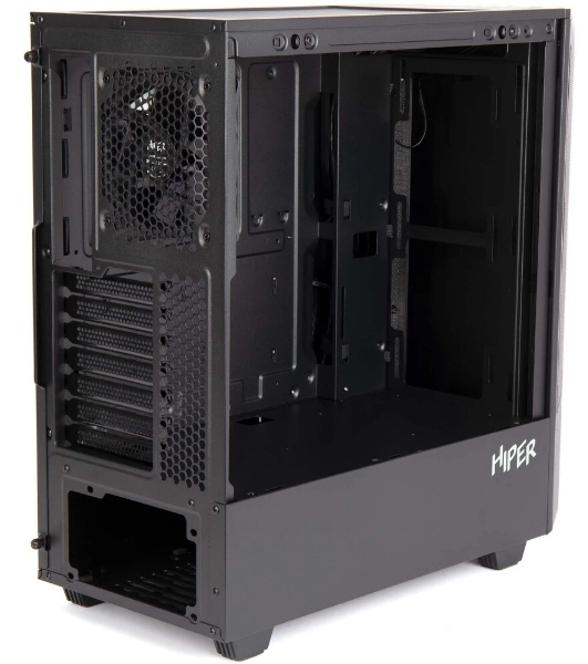 Компьютерный корпус Hiper PB81 черный без БП ATX 3x120мм 2xUSB2.0 2xUSB3.0 audio bott PSU