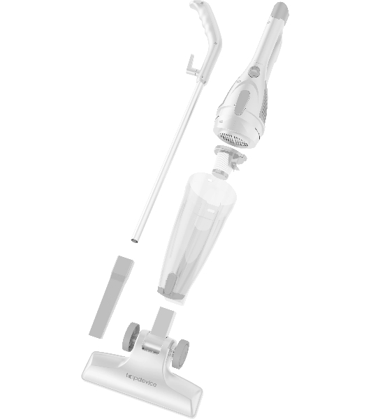 Пылесос вертикальный Topdevice CVC100 белый, питание от сети, 600 Вт, уборка сухая, пылесборник 1,2 л