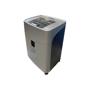 Шредер Office Kit SA375 серый/черный с автоподачей (секр.P-4) фрагменты 375лист. 42лтр. скрепки скобы пл.карты CD