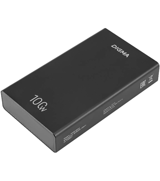 Портативный аккумулятор Digma DGPD100WA 20000mAh QC3.0/PD3.0 100W 5A 2xUSB-A/2xUSB-C черный
